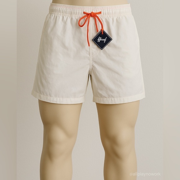 Men's White Swim Board Trunks Shorts Size L‎ Casual Summer NEW - Picture 1 of 10